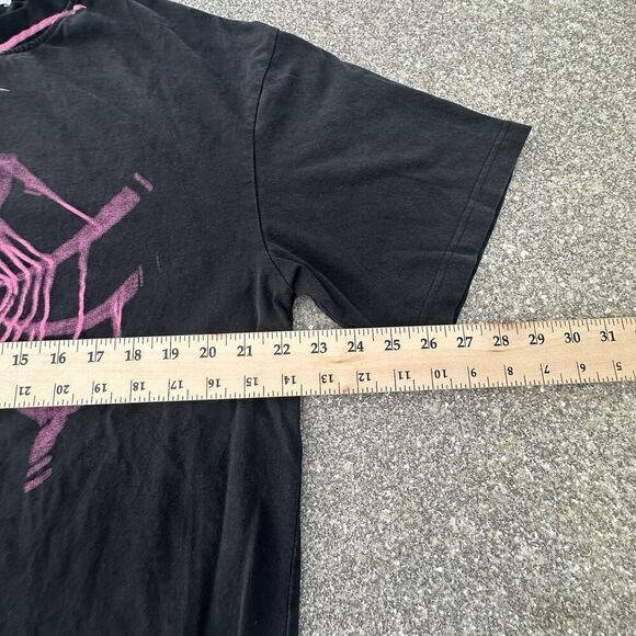 Elfric Eden Spider Web T-Shirt Mens Medium Black Graphic Print Tee Y2K - Picture 2 of 7